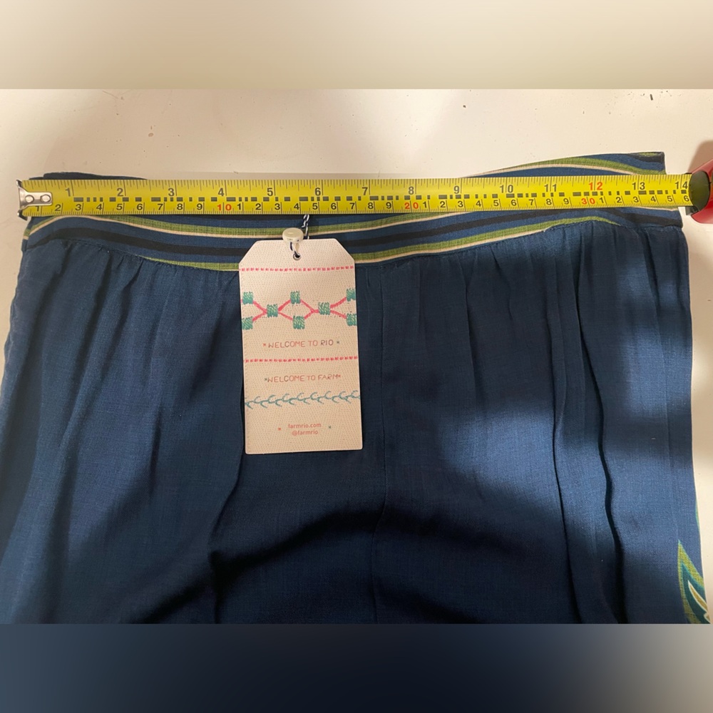 NWT Farm Rio X Anthro Blue Motif Pants - Picture 7 of 7